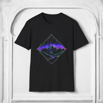 Aurora Borealis Unisex Softstyle T-Shirt - Gildan 64000 - Northern Lights Arctic Mountain River Nature Night Sky Adventure - Autumn Fall T-shirt - Aurora Gift