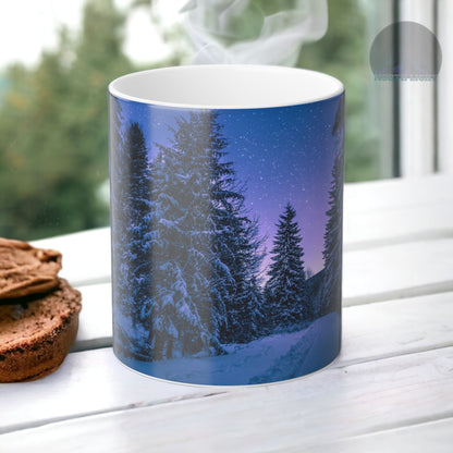 Enchanting Aurora Borealis Heat Sensitive Mug - Northern Lights Magic Color Morphing Mug 11oz - Heat Reactive Night Sky Coffee Cup - Perfect Gift for Nature Lovers 10