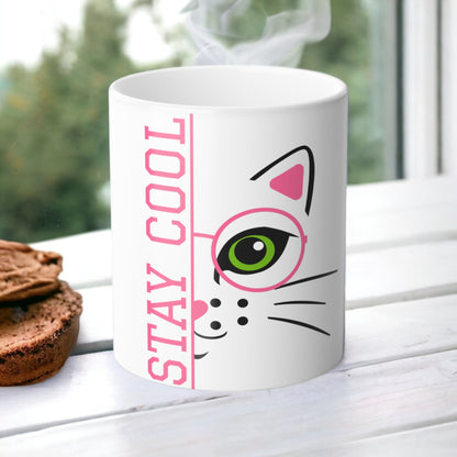 Tasse sensible à la chaleur pour chaton enchanteur - Belle tasse de morphing magique pour animaux de compagnie 11 oz - Tasse à café et à thé - Cadeau parfait pour les amoureux des animaux de compagnie 2 