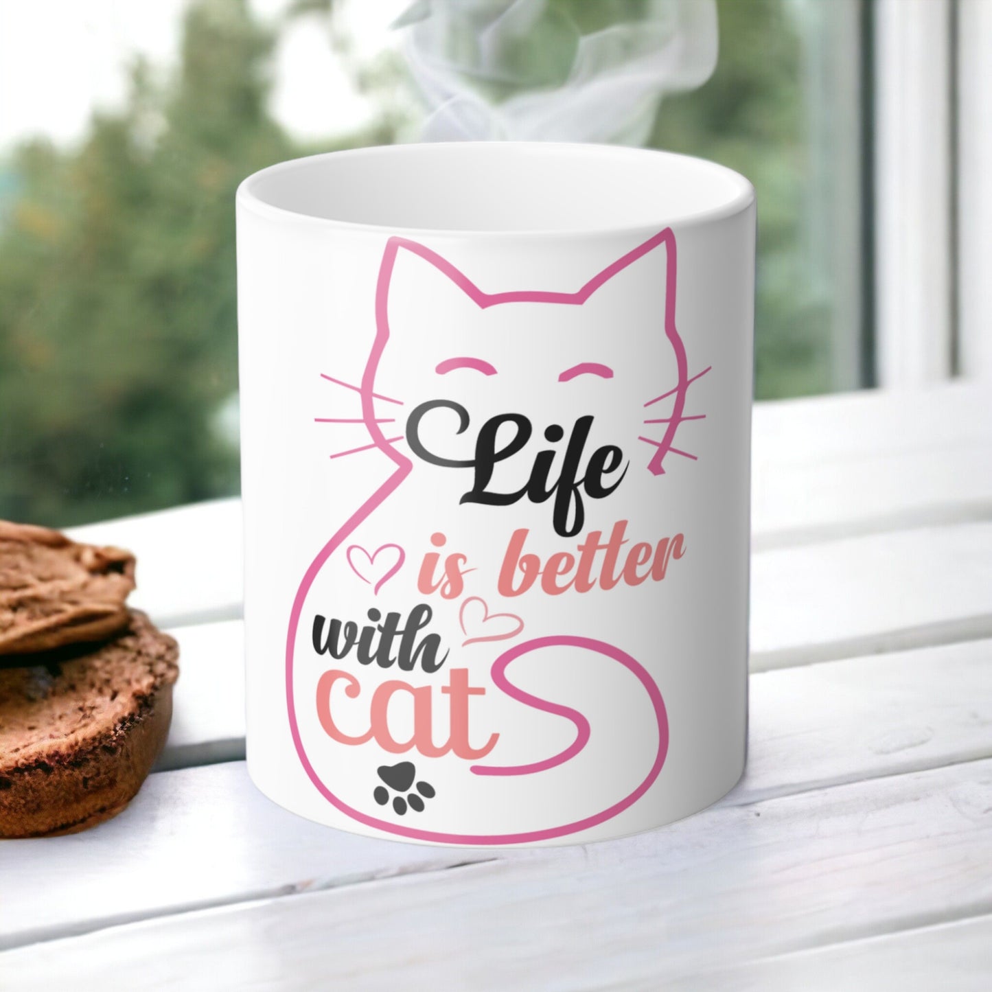 Tasse sensible à la chaleur pour chaton enchanteur - Belle tasse de morphing magique pour animaux de compagnie 11 oz - Tasse à café et à thé - Cadeau parfait pour les amoureux des animaux de compagnie 2 