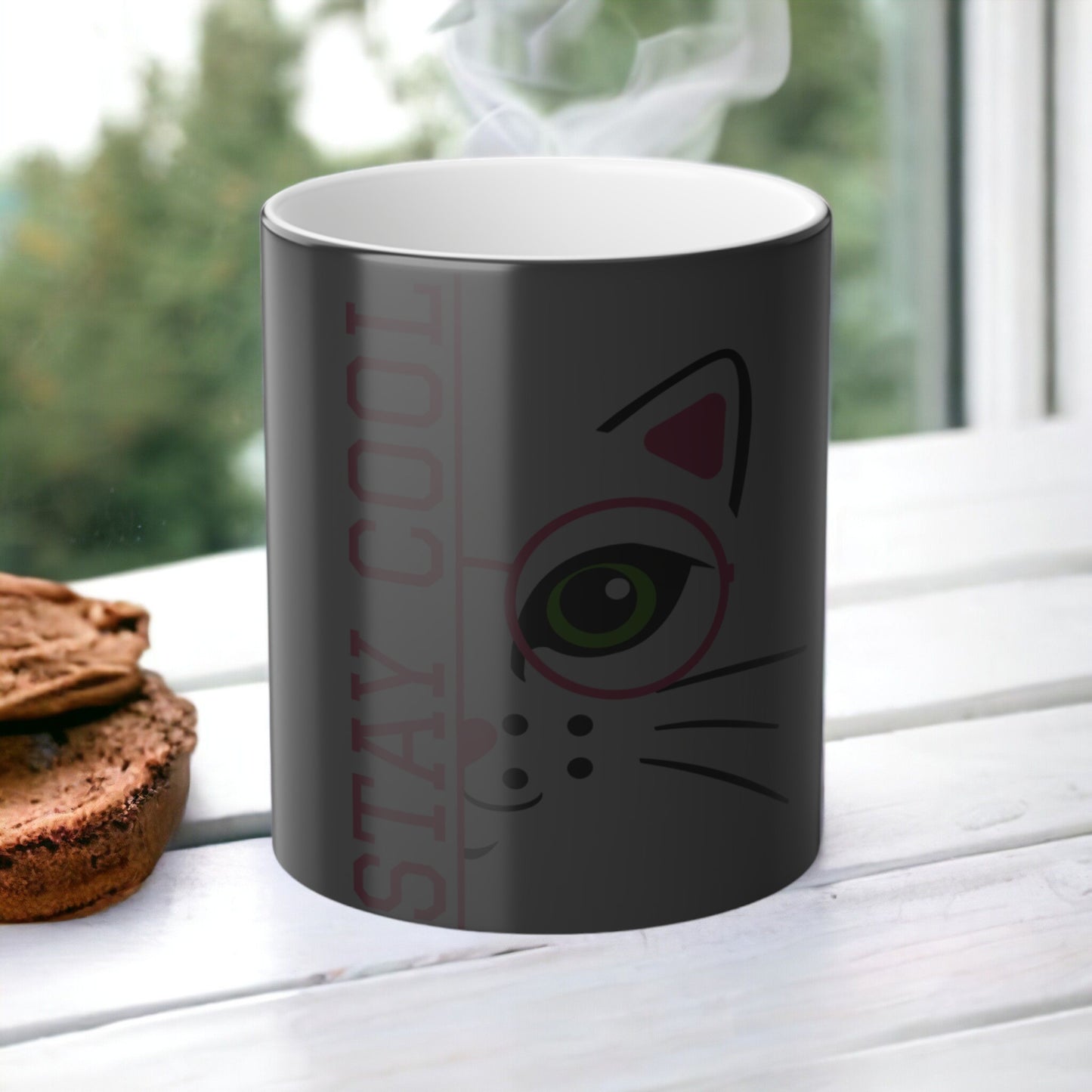 Tasse sensible à la chaleur pour chaton enchanteur - Belle tasse de morphing magique pour animaux de compagnie 11 oz - Tasse à café et à thé - Cadeau parfait pour les amoureux des animaux de compagnie 2 