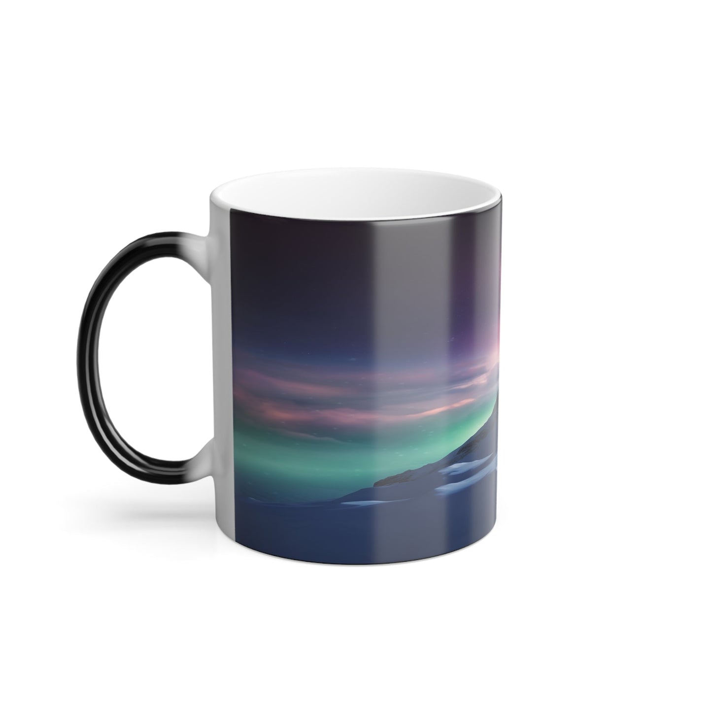 Enchanting Aurora Borealis Heat Sensitive Mug - Northern Lights Magic Color Morphing Mug 11oz - Heat Reactive Night Sky Coffee Cup - Perfect Gift for Nature Lovers 12