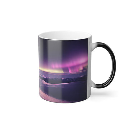 Enchanting Aurora Borealis Heat Sensitive Mug - Northern Lights Magic Color Morphing Mug 11oz - Heat Reactive Night Sky Coffee Cup - Perfect Gift for Nature Lovers 2
