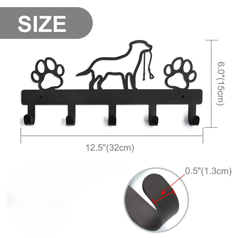 5 Hooks Metal Paw Pet Dog Hanger Coat Key Lead Leash Wall Rack Holder Organizer, Towel Rack Organizer, Storage rack