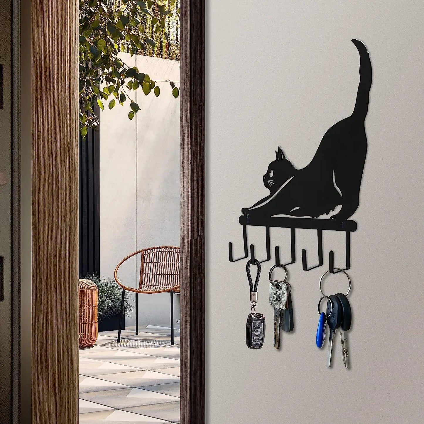 Mini Metal Cat Home Décor, Heavy Duty Wall Hook, Small Key Holder for Wall, Coat Rack Wall Mount, Bedroom Hanging Hat Organizer