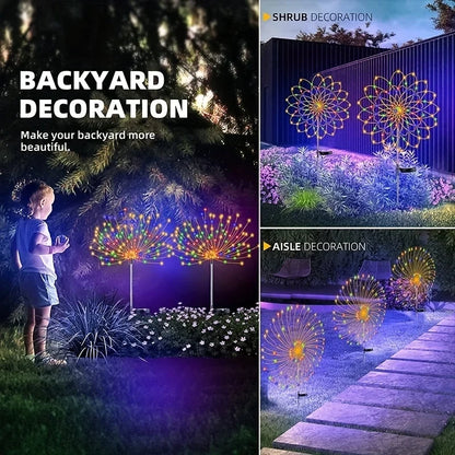 90-200LED feu d'artifice solaire étanche en plein air 8 Modes d'éclairage fée chaîne lumière lumières solaires décoration de jardin