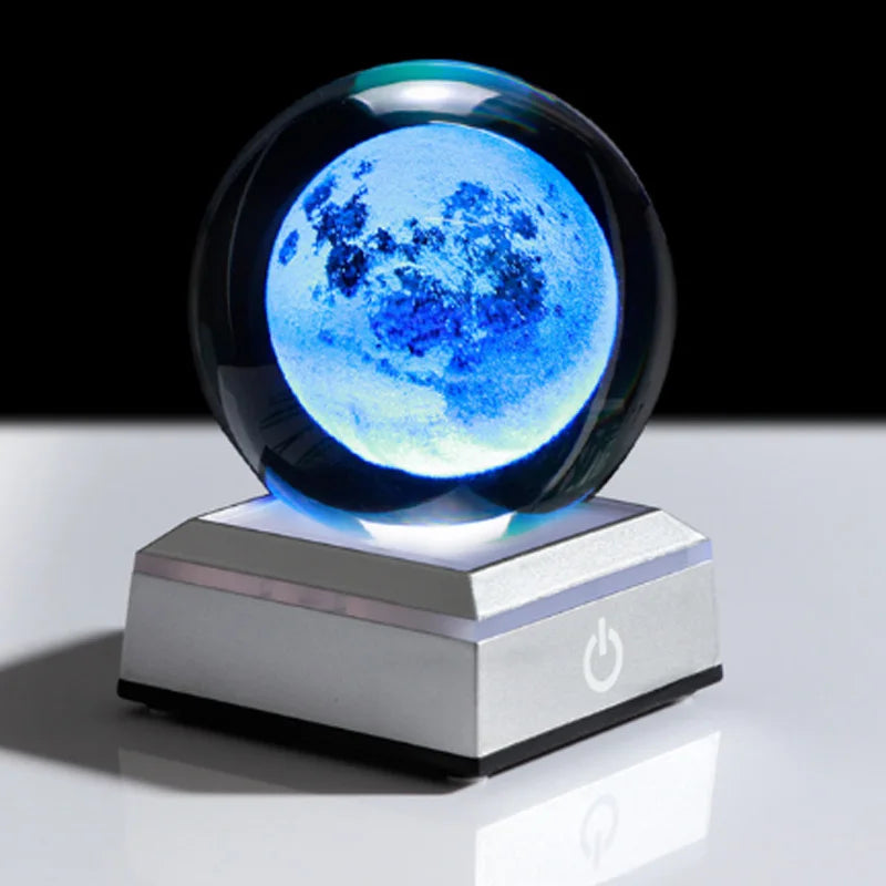 3D Crystal Ball Laser Engraved Planet Crystal Ball Solar System Globe Astronomy Gift  Birthday Gift Glass Sphere Home Decoration