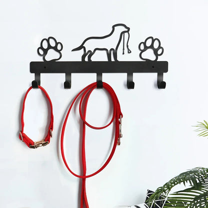 5 Hooks Metal Paw Pet Dog Hanger Coat Key Lead Leash Wall Rack Holder Organizer, Towel Rack Organizer, Storage rack