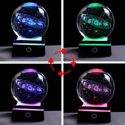 3D Crystal Ball Laser Engraved Planet Crystal Ball Solar System Globe Astronomy Gift  Birthday Gift Glass Sphere Home Decoration