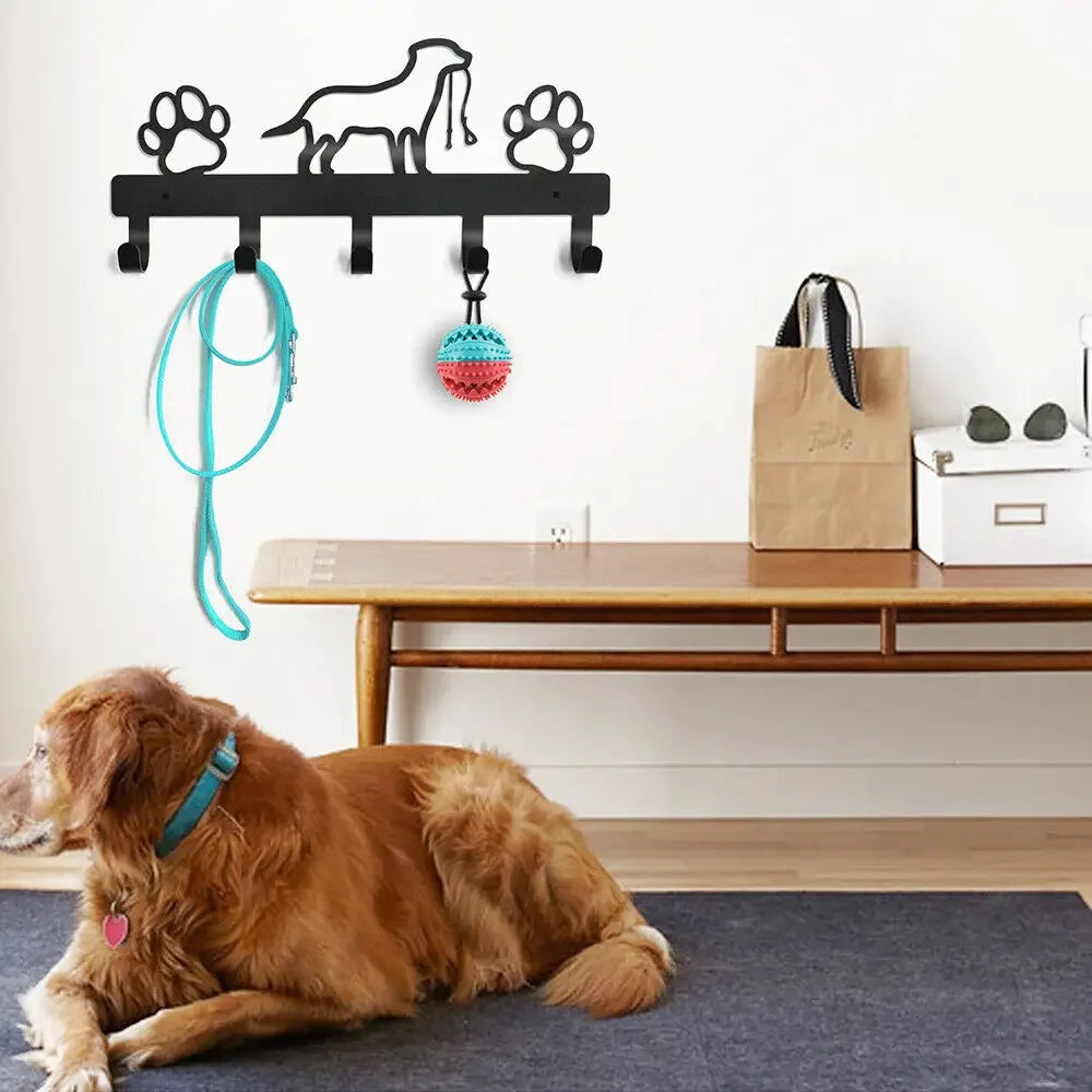 5 Hooks Metal Paw Pet Dog Hanger Coat Key Lead Leash Wall Rack Holder Organizer, Towel Rack Organizer, Storage rack