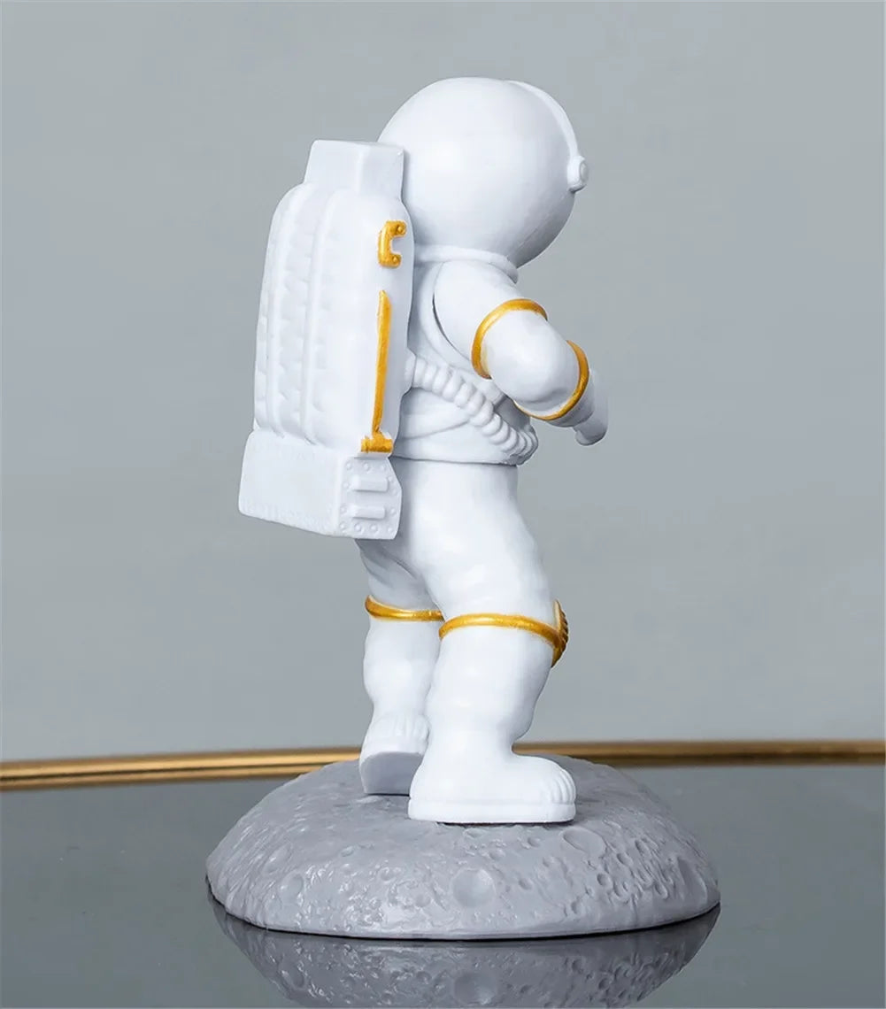 Astronaut Mobile Phone Stand Holder Spaceman Sculpture Desk Decoration Smartphone Bracket Home Ornaments for Space Enthusiasts