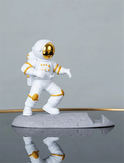 Astronaut Mobile Phone Stand Holder Spaceman Sculpture Desk Decoration Smartphone Bracket Home Ornaments for Space Enthusiasts