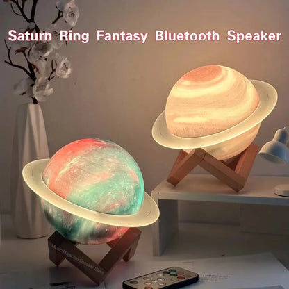 Saturn Ring Bluetooth Speaker Planet Light Desktop Creative Gift Glowing Wireless Decoration Subwoofer Night Light Sound System