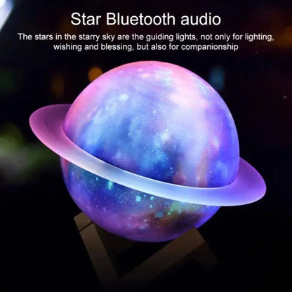 Saturn Ring Bluetooth Speaker Planet Light Desktop Creative Gift Glowing Wireless Decoration Subwoofer Night Light Sound System