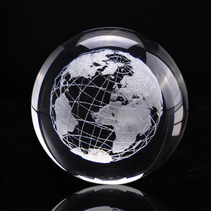 3D Crystal Ball Laser Engraved Planet Crystal Ball Solar System Globe Astronomy Gift  Birthday Gift Glass Sphere Home Decoration