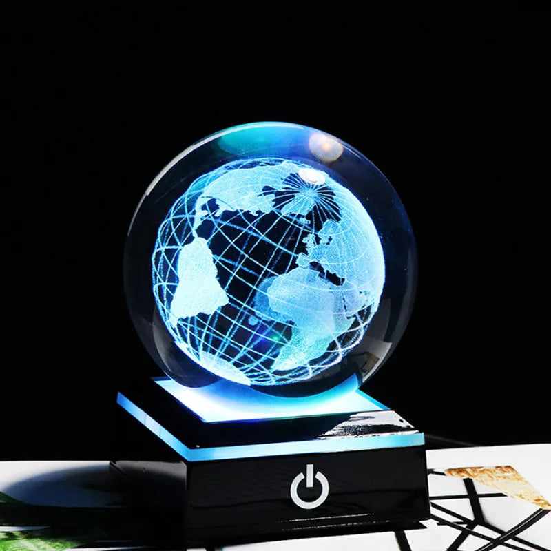 3D Crystal Ball Laser Engraved Planet Crystal Ball Solar System Globe Astronomy Gift  Birthday Gift Glass Sphere Home Decoration