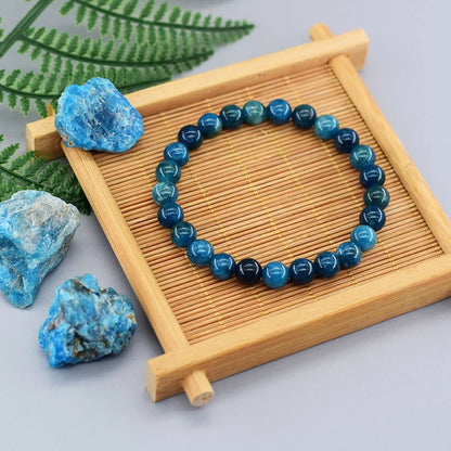 Original Natural Beads Bracelets Men Women Artistic Stone Masterpiece Jewelry Blue Apatite Amazonite Onyx Amethyst Gifts For Him Her Summer Fashion