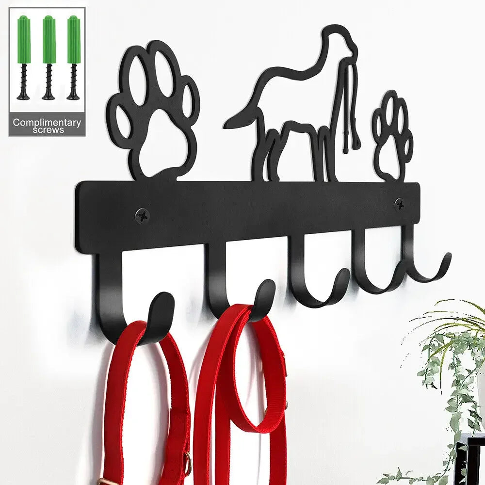 5 Hooks Metal Paw Pet Dog Hanger Coat Key Lead Leash Wall Rack Holder Organizer, Towel Rack Organizer, Storage rack