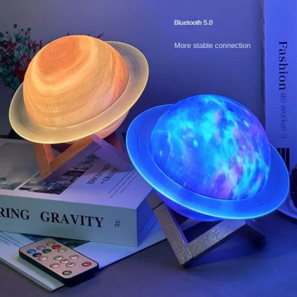 Saturn Ring Bluetooth Speaker Planet Light Desktop Creative Gift Glowing Wireless Decoration Subwoofer Night Light Sound System