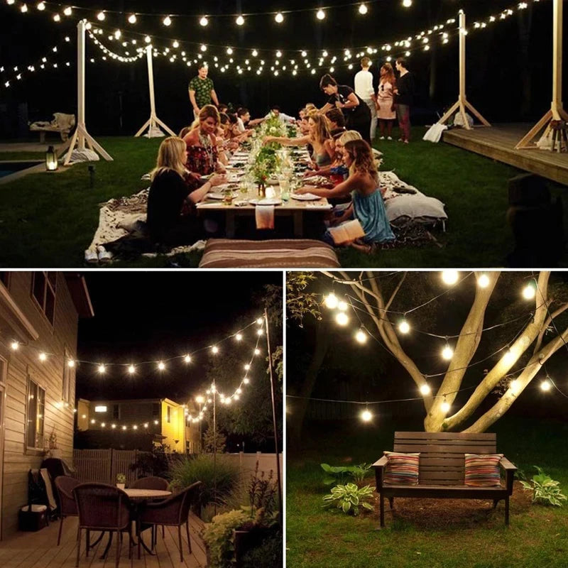 Solar Crystal Globe LED String Lights 60 LED 8 Lighting Modes IP65 Fairy Light Garland For Garden Party Decor 1pc/2pcs