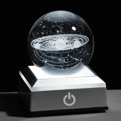 3D Crystal Ball Laser Engraved Planet Crystal Ball Solar System Globe Astronomy Gift  Birthday Gift Glass Sphere Home Decoration