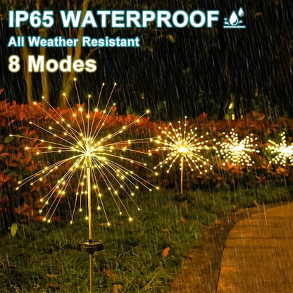 90-200LED Solar Firework Light Waterproof Outdoor 8 Lighting Modes Fairy String Light Solar Lights Garden Decoration