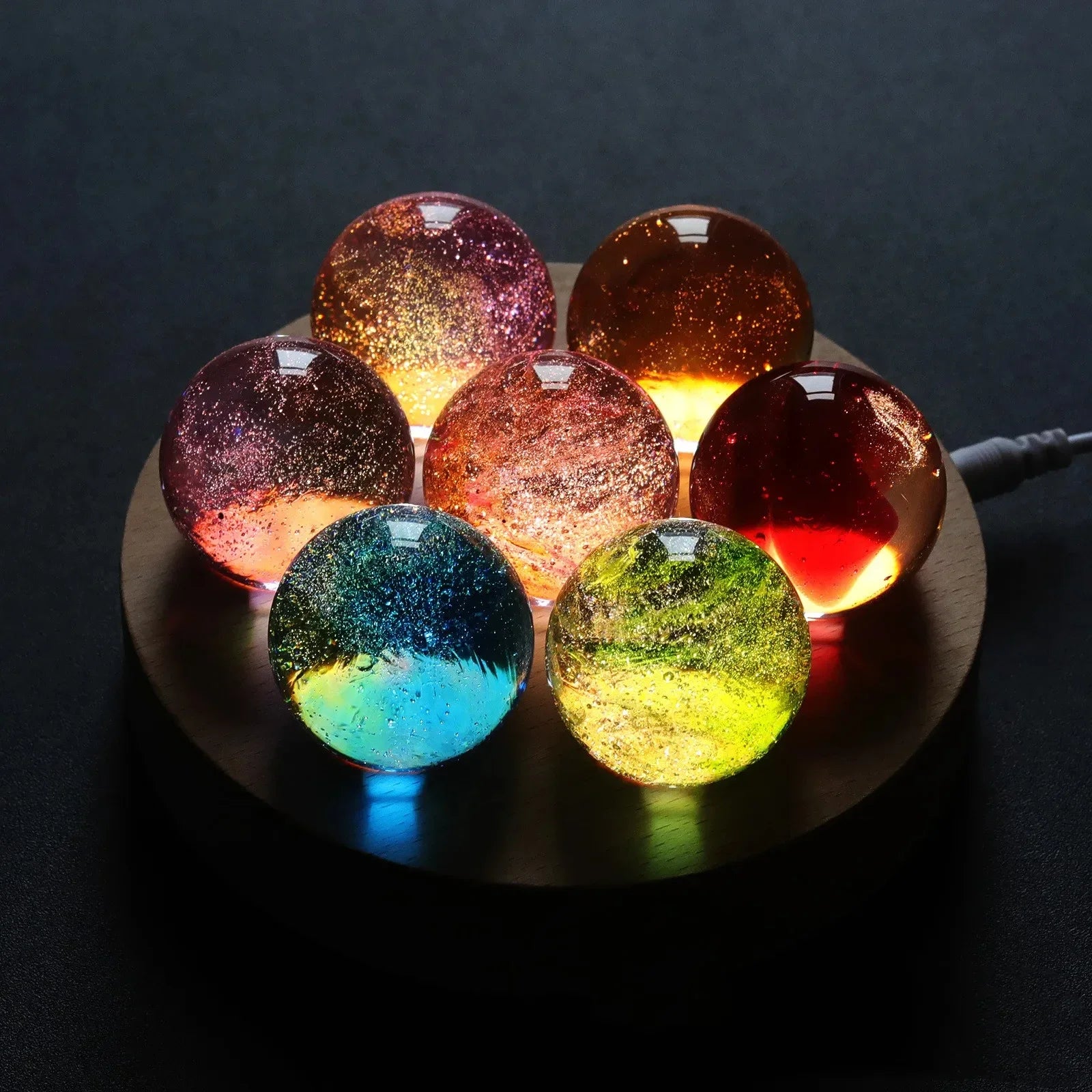 Luminous Planet Glass Star Ball: Cosmic Decor & Fantastic Gift
