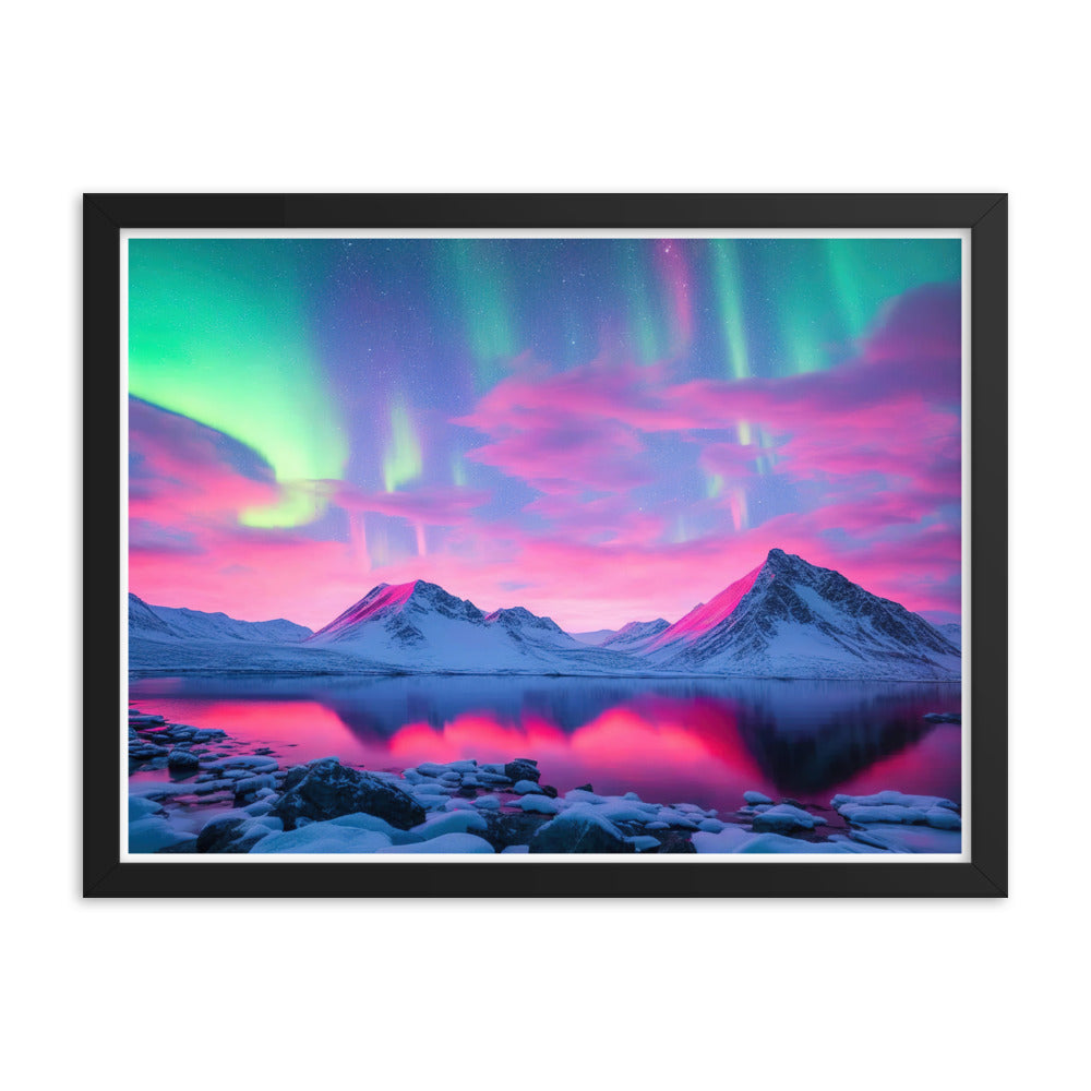 Enchanting Aurora Borealis Framed Posters - Multi Size Personalized Northern Light View - Modern Wall Art - Perfect Aurora Lovers Gift 2