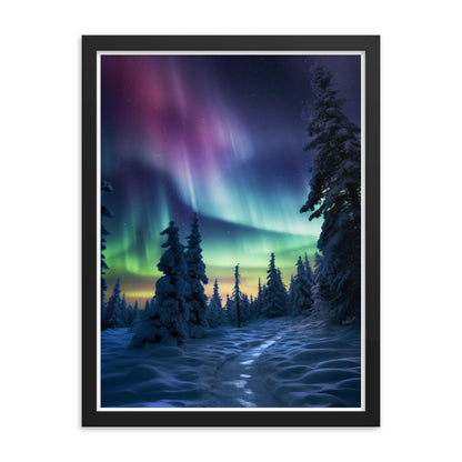 Enchanting Aurora Borealis Framed Posters - Multi Size Personalized Northern Light View - Modern Wall Art - Perfect Aurora Lovers Gift 4