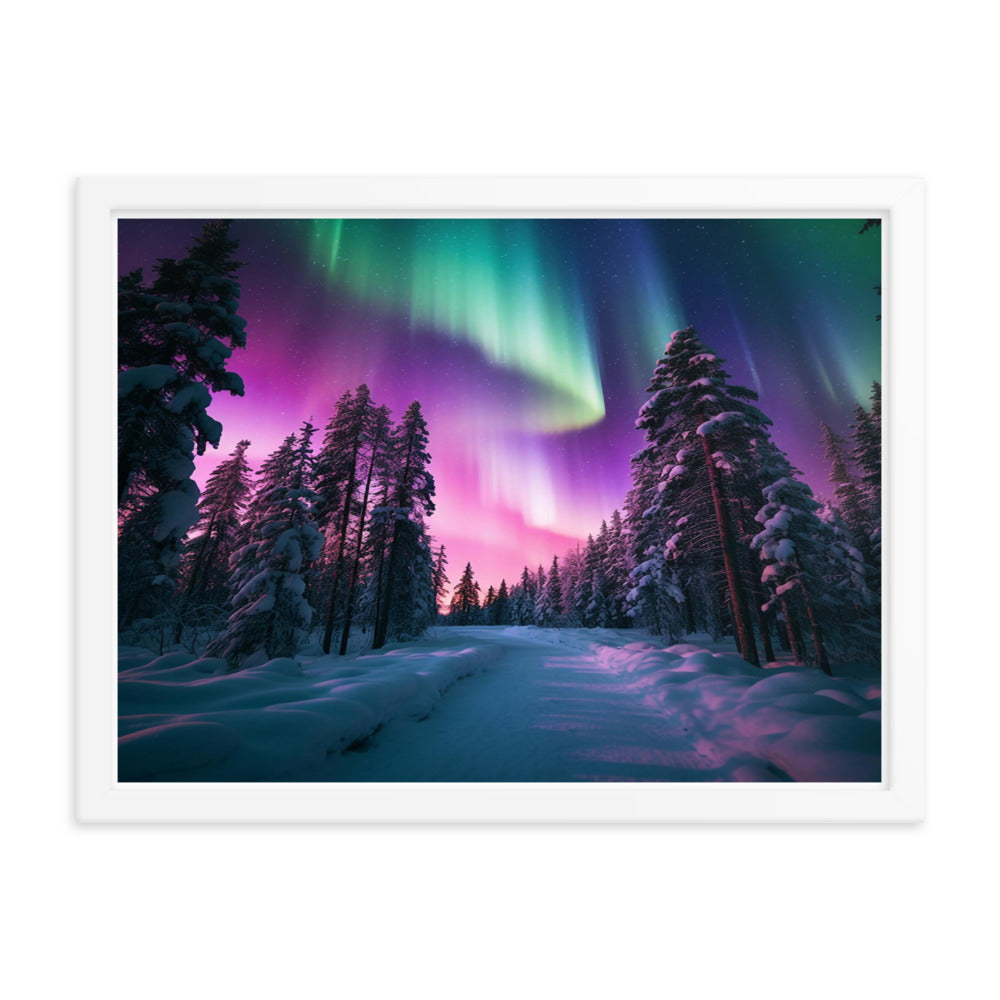 Enchanting Aurora Borealis Framed Posters - Multi Size Personalized Northern Light View - Modern Wall Art - Perfect Aurora Lovers Gift 3