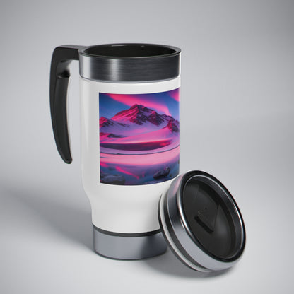 Unique Aurora Borealis Travel Mug with Handle 14oz  - Northern Light Travel Accessories - Stainless Steel Mugs - Perfect Aurora Lovers Gift 11