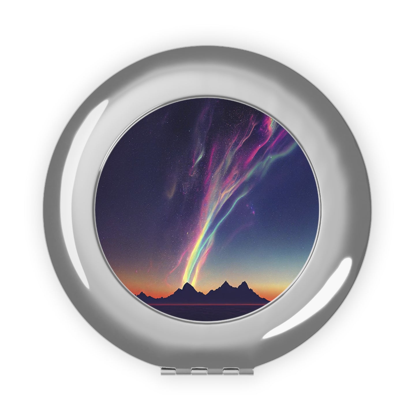 Unique Aurora Borealis Compact Travel Mirror - Northern Light Travel Accessories - Glossy Makeup Gadget - Perfect Aurora Lovers Gift 4