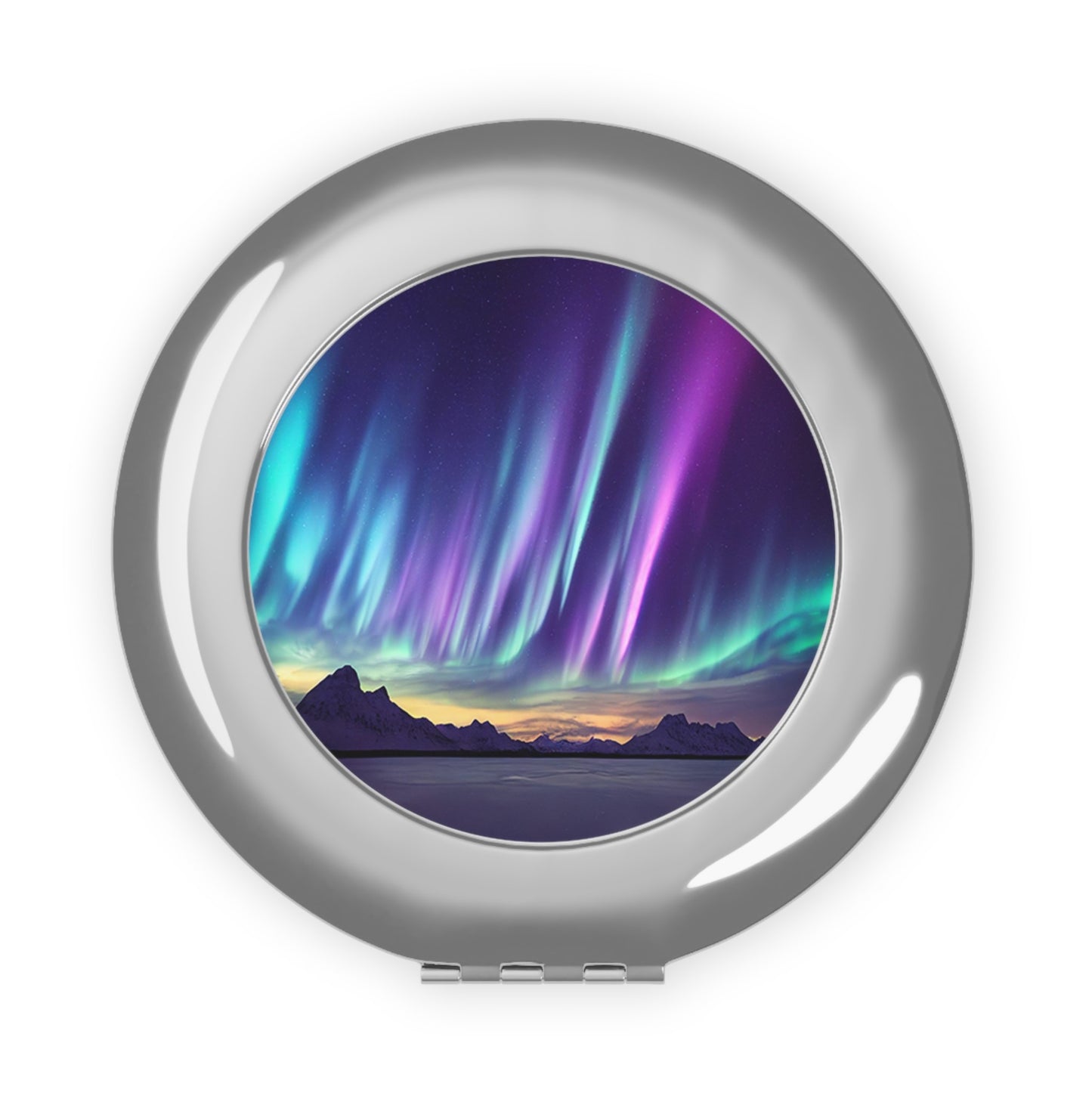Unique Aurora Borealis Compact Travel Mirror - Northern Light Travel Accessories - Glossy Makeup Gadget - Perfect Aurora Lovers Gift 4