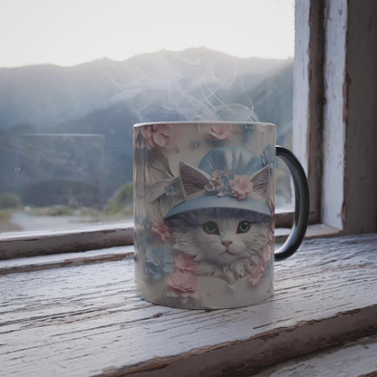 Enchanting Cat Kitten Heat Sensitive Mug - Lovely Pet Magic Morphing Mug 11oz - Coffee Tea Cup - Perfect Gift for Pet Lovers 10